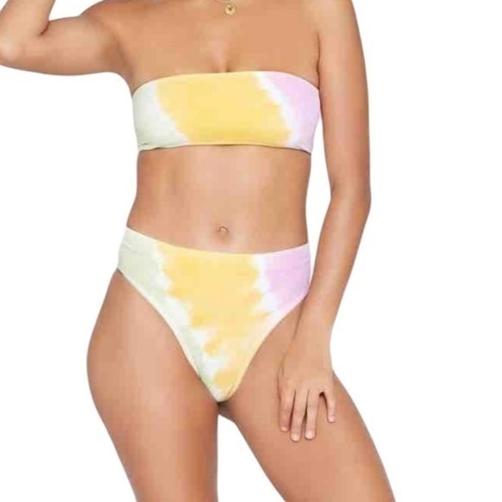 L*Space Tie‎ Dye Beach Wave Bikini Top Diagonal Sunburst Size  Small NWT